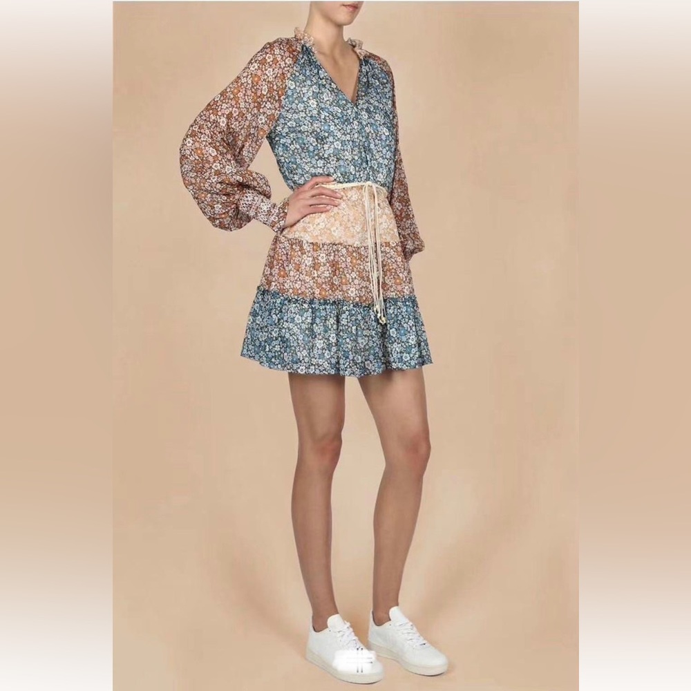 TIGERLILY Takumi Floral Long Sleeve Tiered Mini Dress RRP$319 - Picture 12 of 16